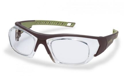 Uvex RX cd 5518 Schutzbrille mit Sehstärke in dunkelbraun/grün Scheibe 54mm