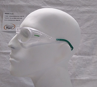 Uvex RX cd 5505 Schutzbrille mit Sehstärke flip-up Didymium in kristall matt/grün Scheibe 55mm