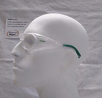 Uvex RX cd 5505 Schutzbrille mit Sehstärke flip-up CBR65 in kristall matt/grün Scheibe 57mm