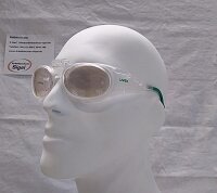 Uvex RX cd 5505 Schutzbrille mit Sehstärke flip-up CBR65 in kristall matt/grün Scheibe 57mm