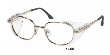 Uvex RX 5109 Schutzbrille mit Sehstärke Metallfassung in moderner, runder Form in gold Scheibe 50mm