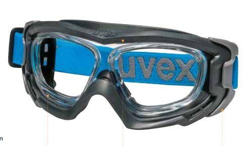 Uvex RX goggle 9501 Schutzbrille mit Sehstärke in anthrazit/blau Scheibe 61mm