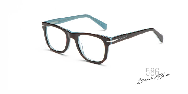 Univet Bildschirmbrille 586 Office Line mit Sehstärke braun-blau